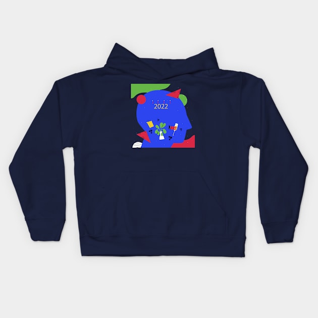 2022 New Year Resolution Kids Hoodie by Mako Design 